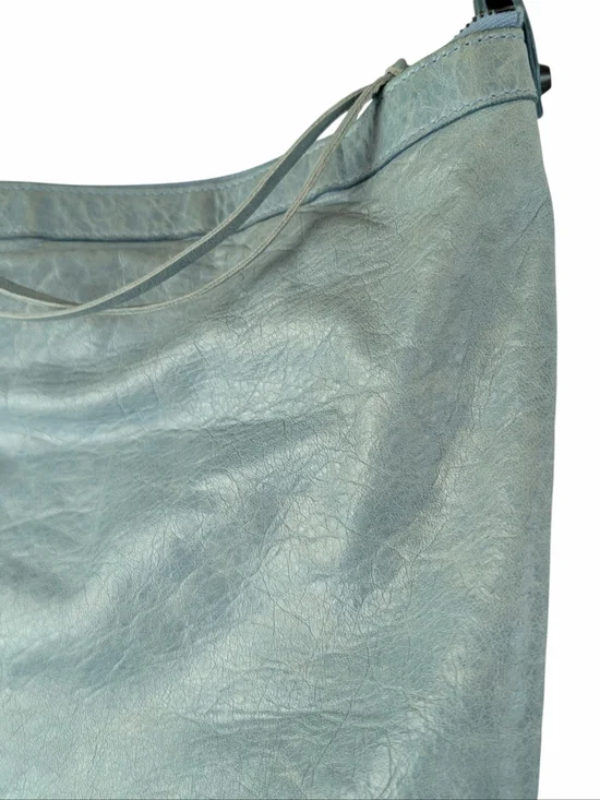 Balenciaga Leather Day Hobo Bag Light Blue Green Purse Shoulder Bag - Picture 7 of 16